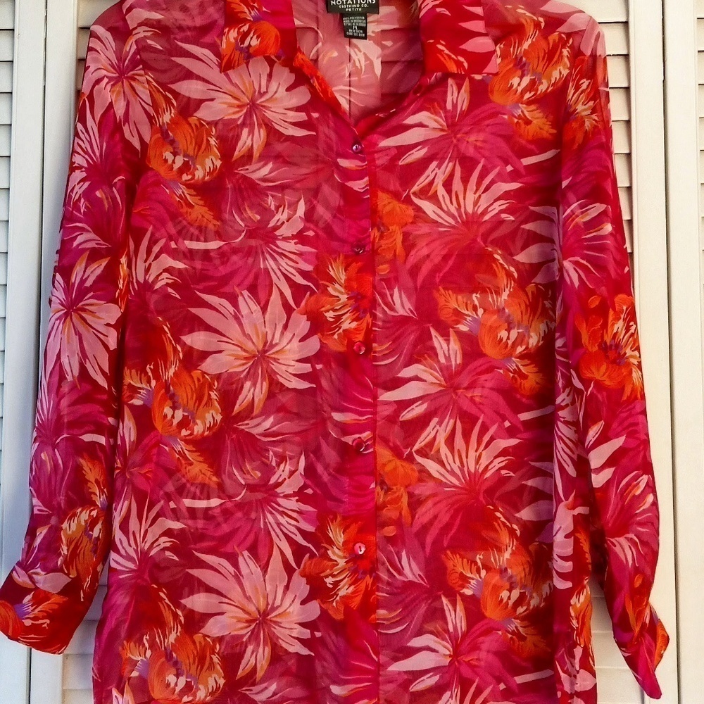 🌵NOTATIONS CLOTHING CO. Floral Blouse Sz PL
